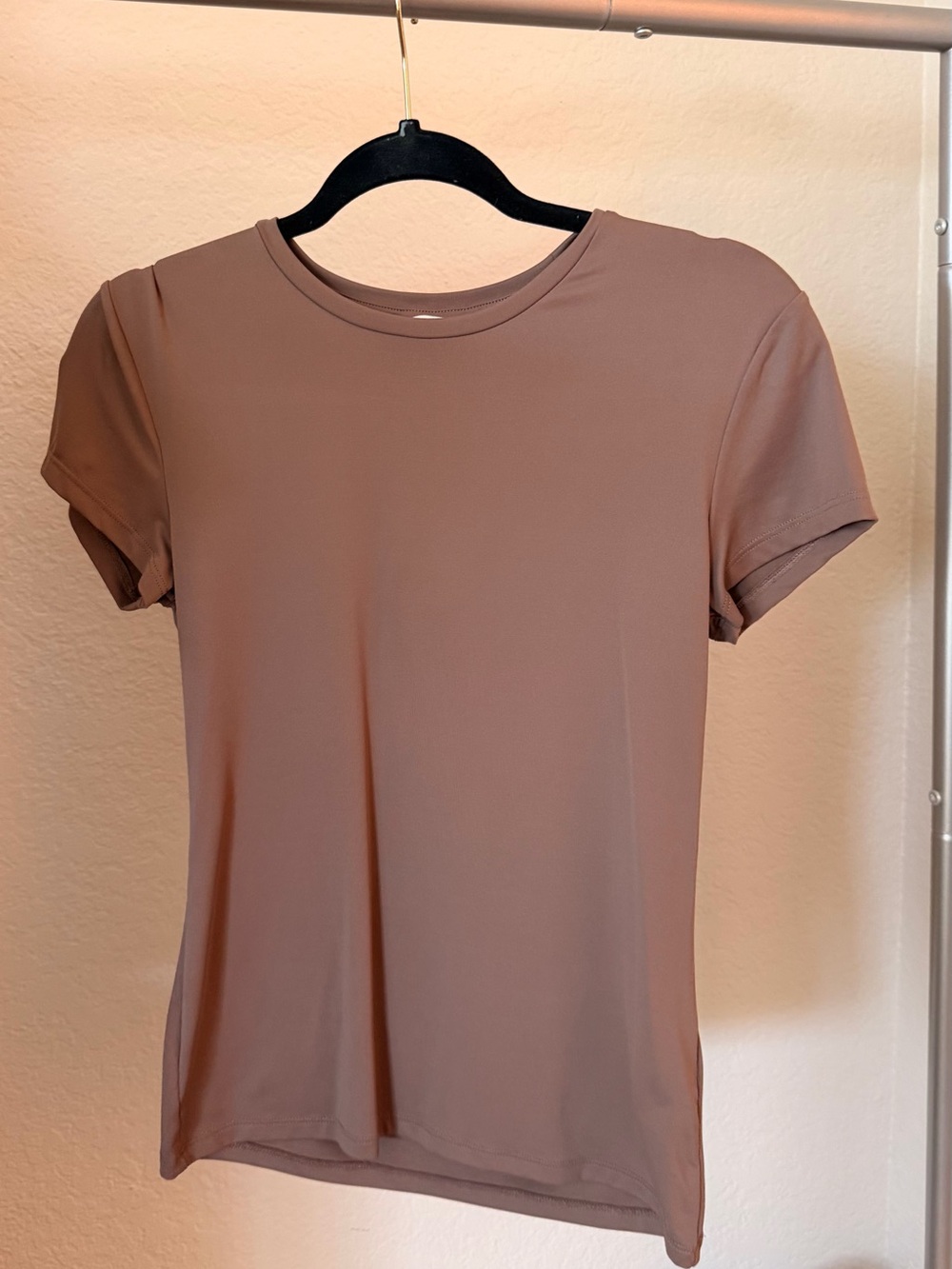 H&M Mocha Brown Fitted Stretch T-Shirt M